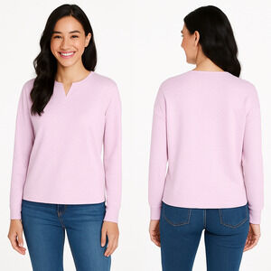 Buffalo David Bitton Knit Top Womens S Lavender Cotton Viscose NWT